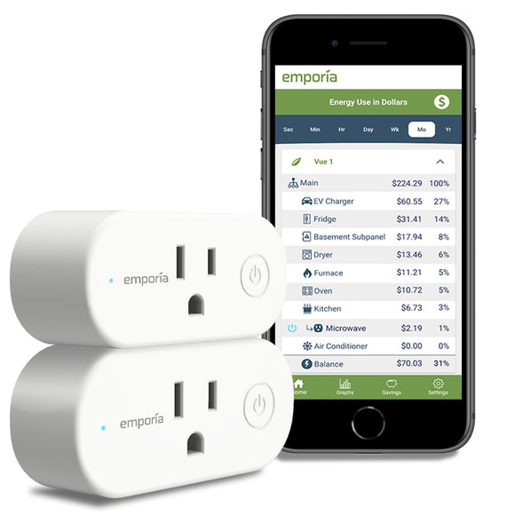 Emporia Smart Plug | Set of 2 Energy Monitoring Outlets